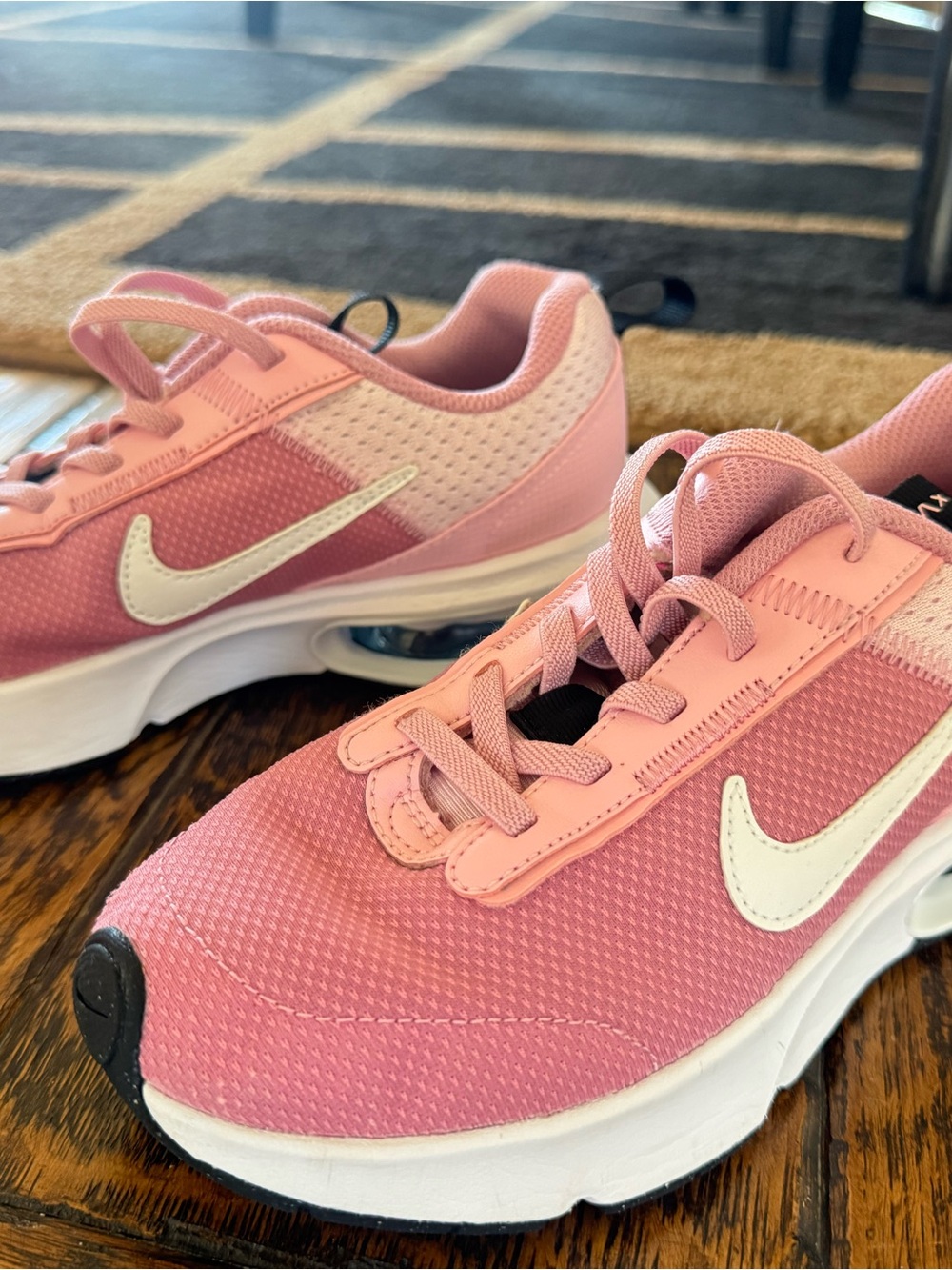 Nike Pink and White Air-Cushioned Running Sneakers